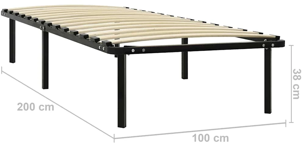 Lovos rėmas, juodos spalvos, 100x200cm, metalas