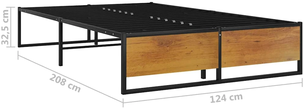 Lovos rėmas, juodos spalvos, 120x200cm, metalas