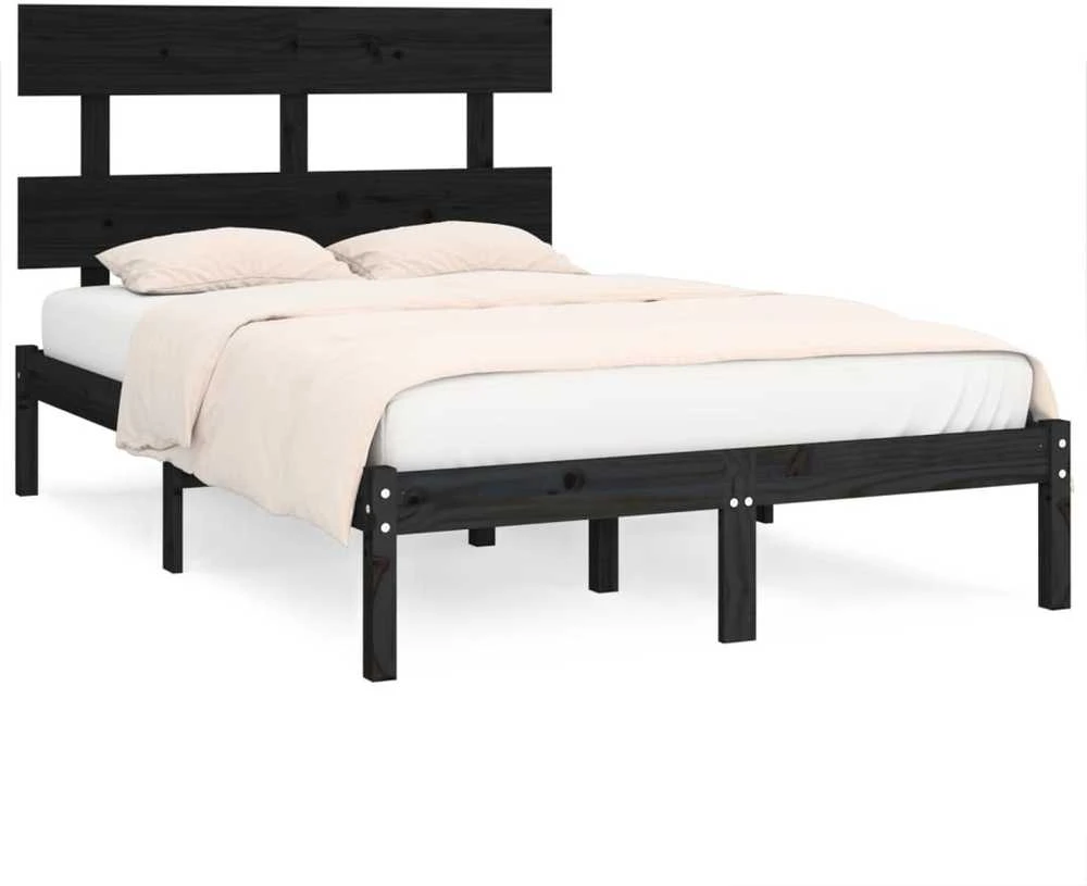 Lovos rėmas, juodos spalvos, 140x190cm, medienos masyvas