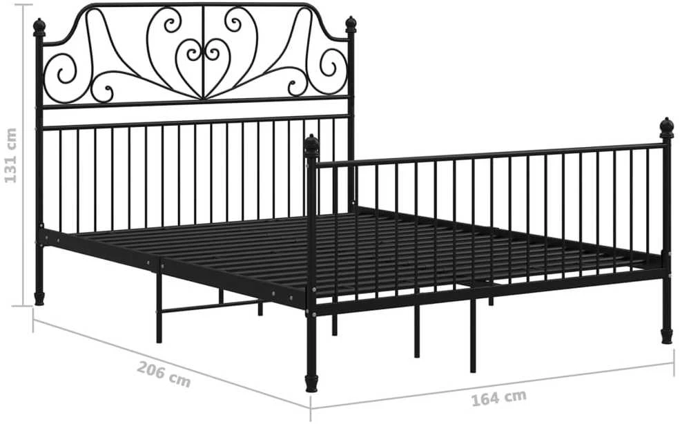 Lovos rėmas, juodos spalvos, 160x200cm, metalas