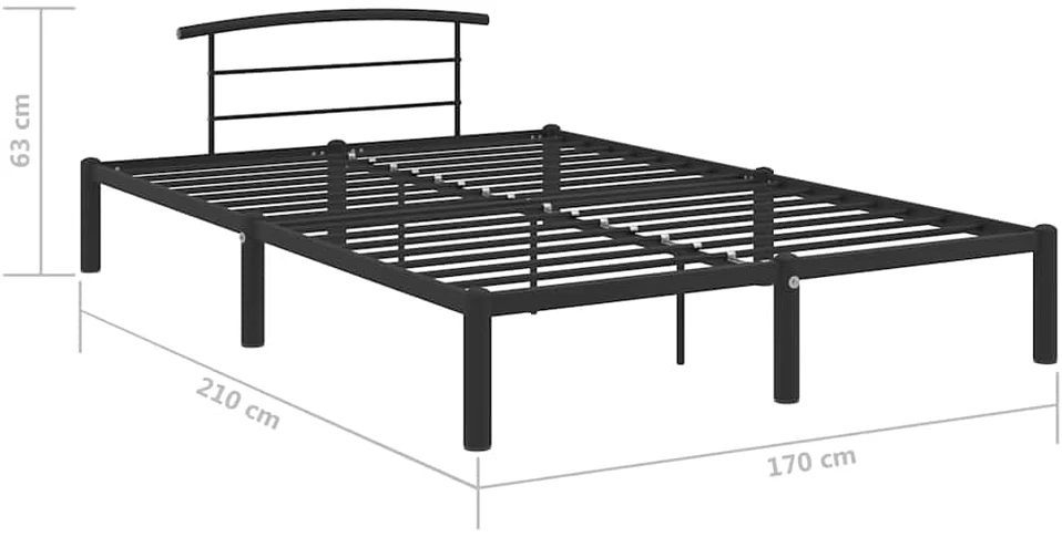 Lovos rėmas, juodos spalvos, 160x200cm, metalas