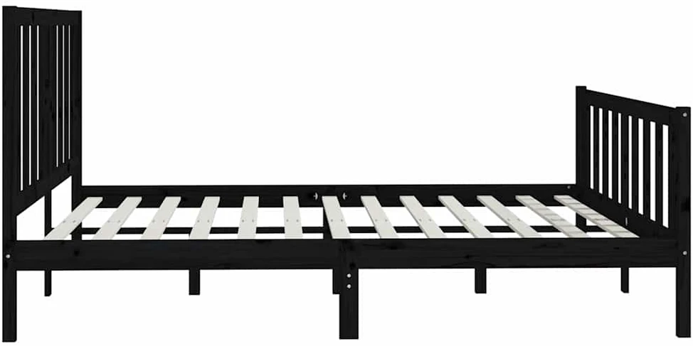Lovos rėmas, juodos spalvos, 200x200cm, medienos masyvas
