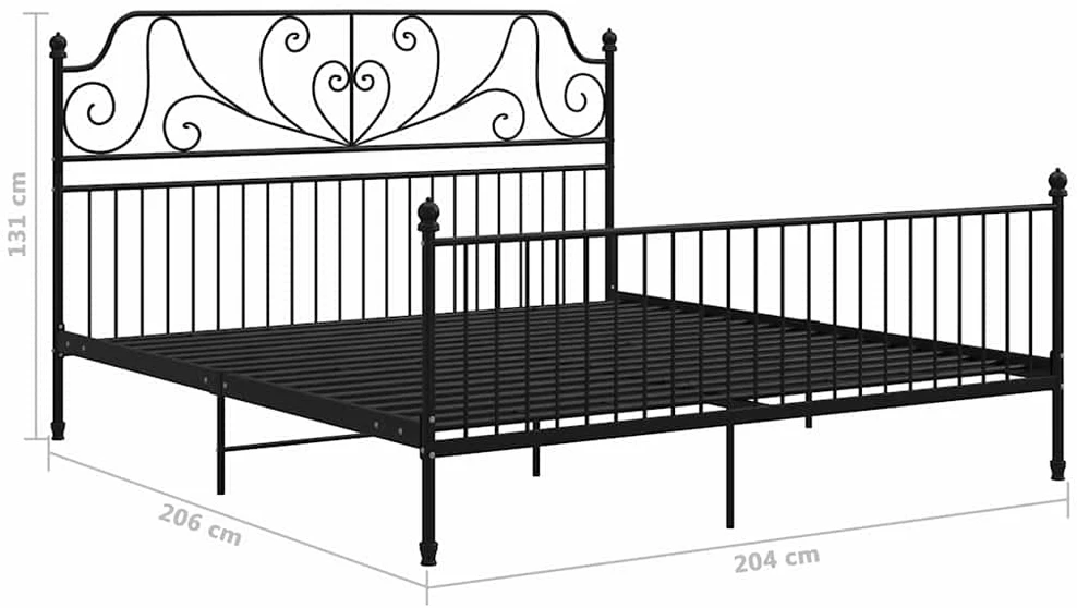 Lovos rėmas, juodos spalvos, 200x200cm, metalas