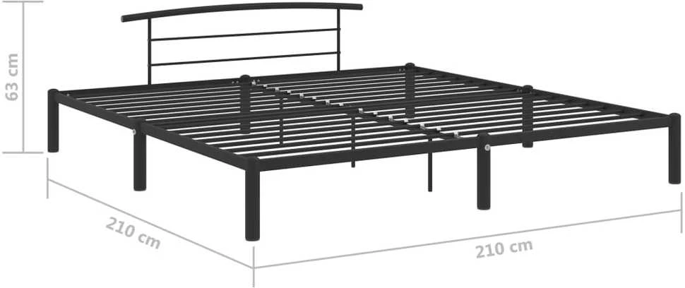 Lovos rėmas, juodos spalvos, 200x200cm, metalas