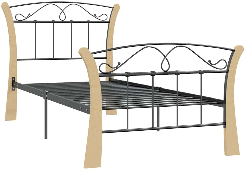 Lovos rėmas, juodos spalvos, 90x200cm, metalas