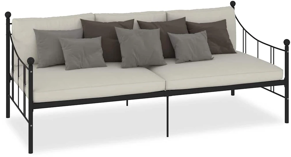 Lovos rėmas, juodos spalvos, 90x200cm, metalas
