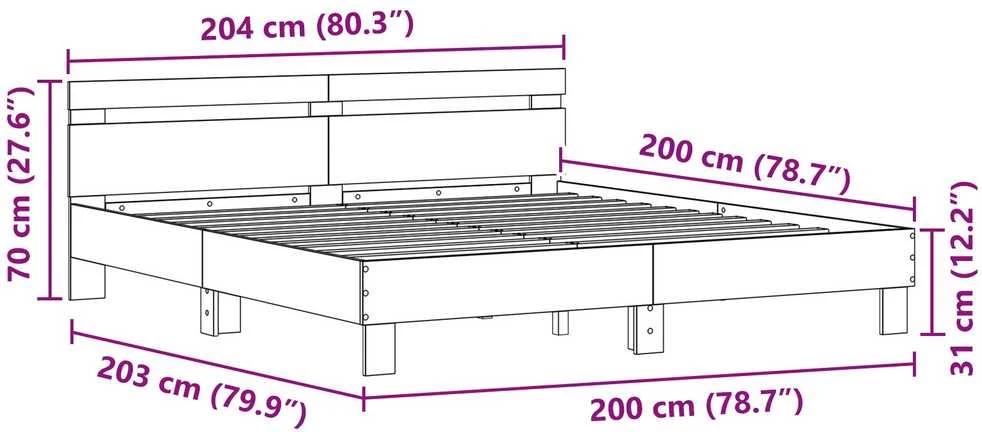 Lovos rėmas Senas medis 200 x 200 cm Apdirbta mediena