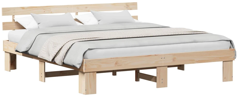 Lovos rėmas Natūrali 200 x 200 cm Kietos pušies mediena