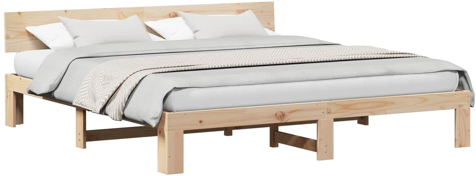 Lovos rėmas Natūrali 200 x 200 cm Kietos pušies mediena