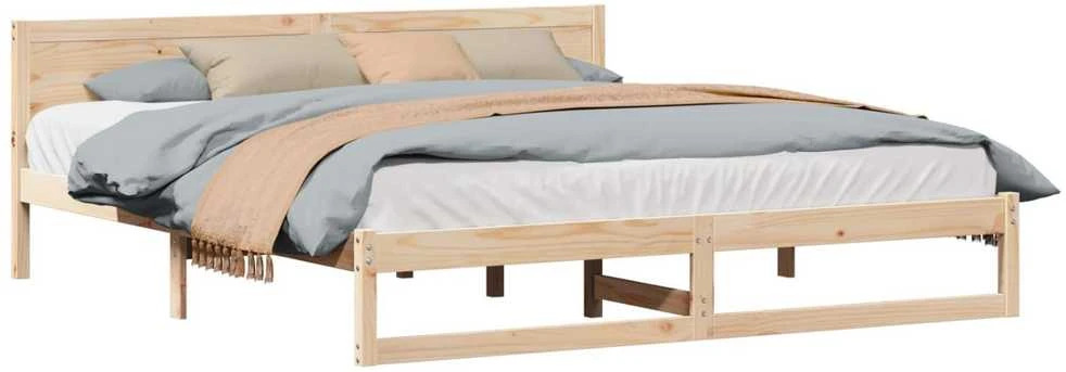 Lovos rėmas Natūrali 200 x 200 cm Kietos pušies mediena