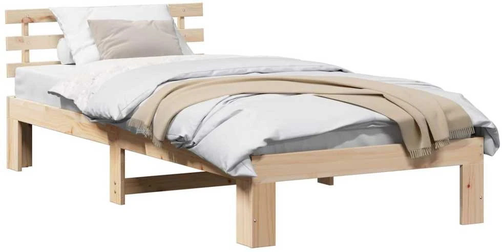 Lova Lovos rėmas Natūrali 75 x 190 cm Kietos pušies mediena