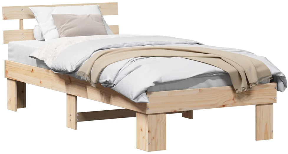 Lova Lovos rėmas Natūrali 75 x 190 cm Kietos pušies mediena