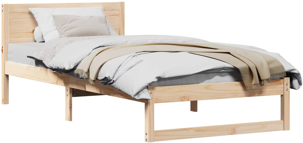 Lova Lovos rėmas Natūrali 75 x 190 cm Kietos pušies mediena