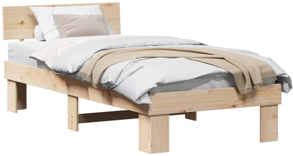 Lova Lovos rėmas Natūrali 90 x 190 cm Kietos pušies mediena