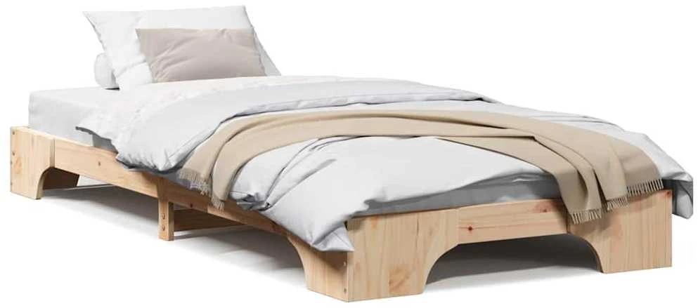 Lova Lovos rėmas Kietos pušies mediena 90 x 200 cm Pušies masyvas