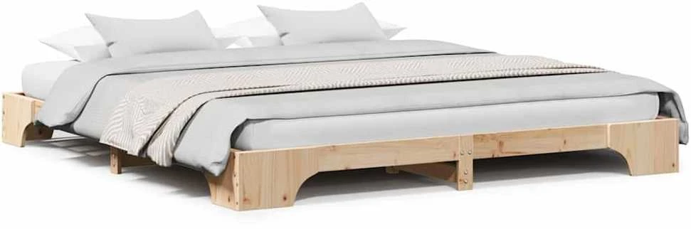 Lovos rėmas Natūrali 200 x 200 cm Kietos pušies mediena