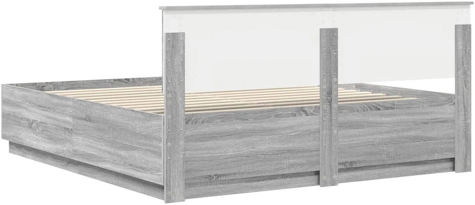 Lovos rėmas Pilka sonoma ąžuolo 180 x 200 cm Apdirbta mediena