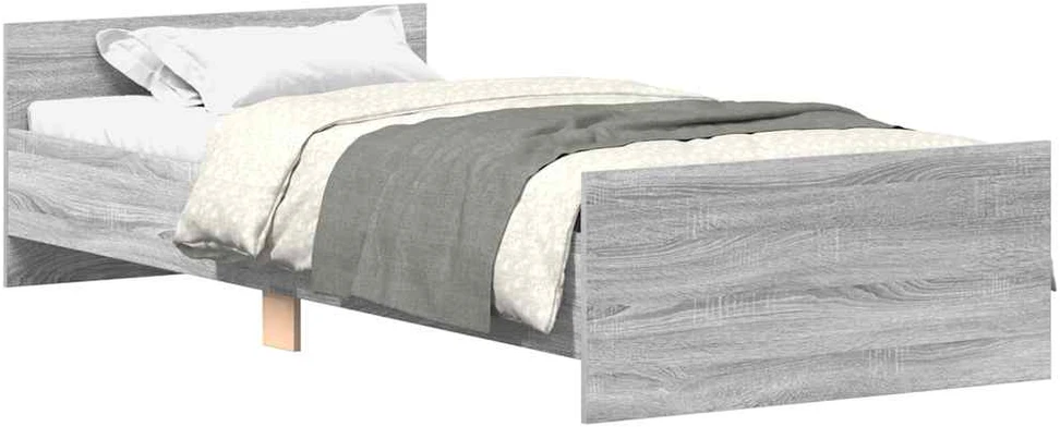 Lovos rėmas, pilkas, 75x190cm, apdirbta mediena, vienvietis