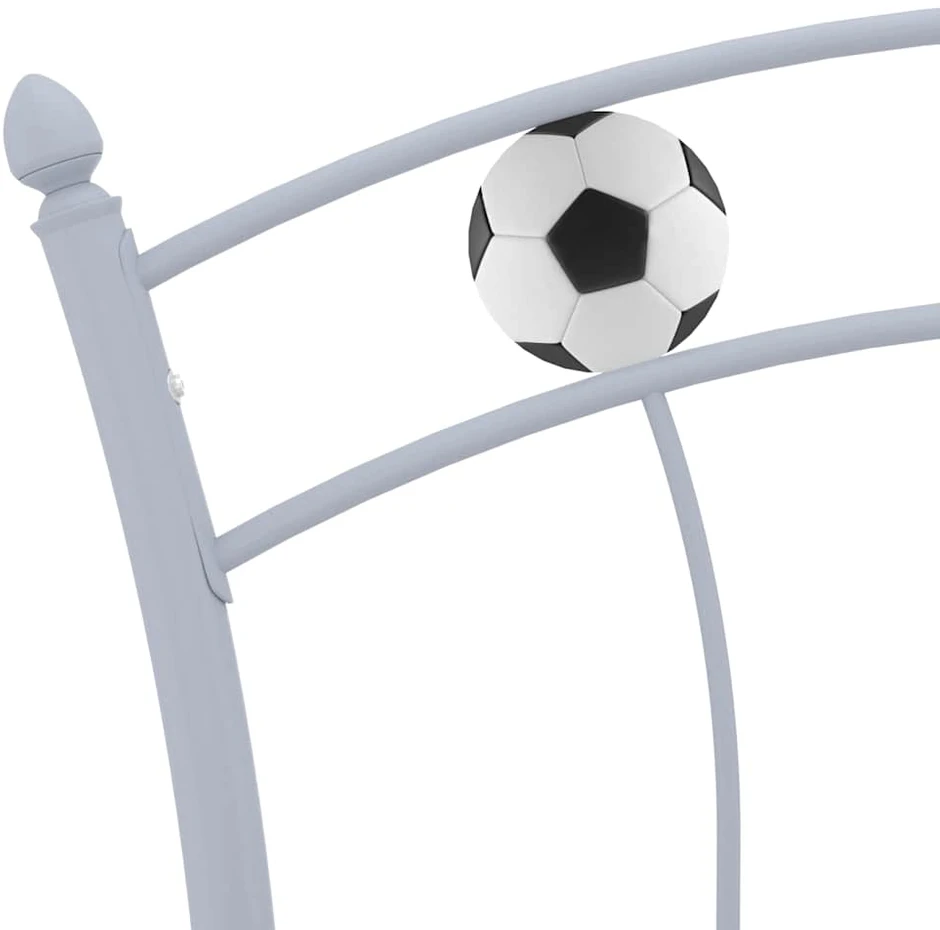 Lovos rėmas, pilkas, 90x200cm, metalas, futbolo dizaino