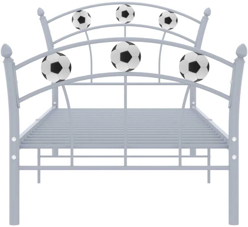 Lovos rėmas, pilkas, 90x200cm, metalas, futbolo dizaino
