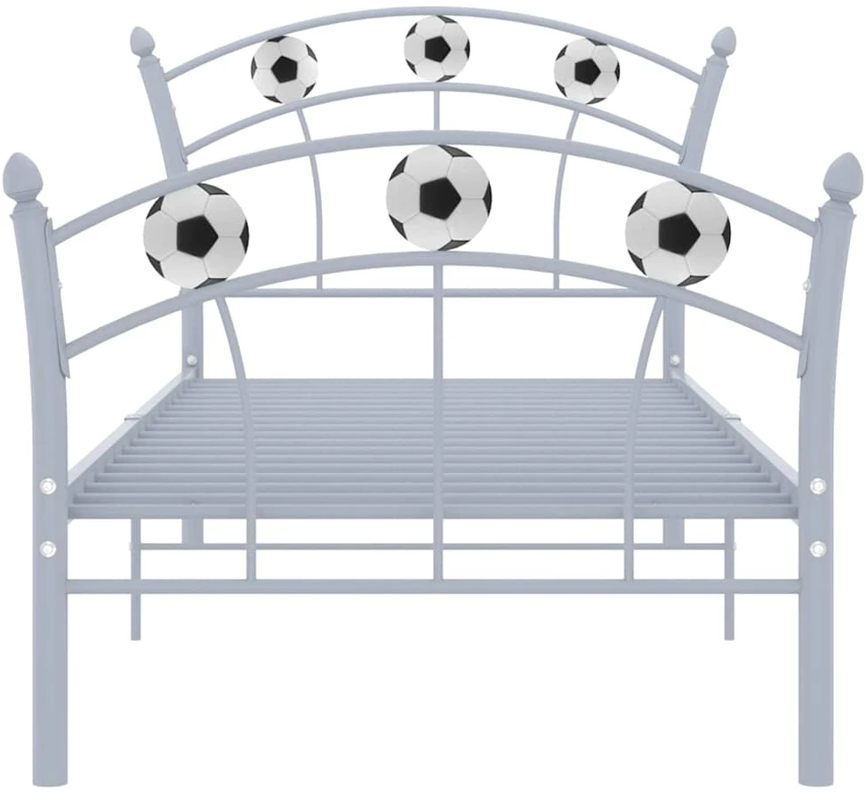 Lovos rėmas, pilkas, 90x200cm, metalas, futbolo dizaino