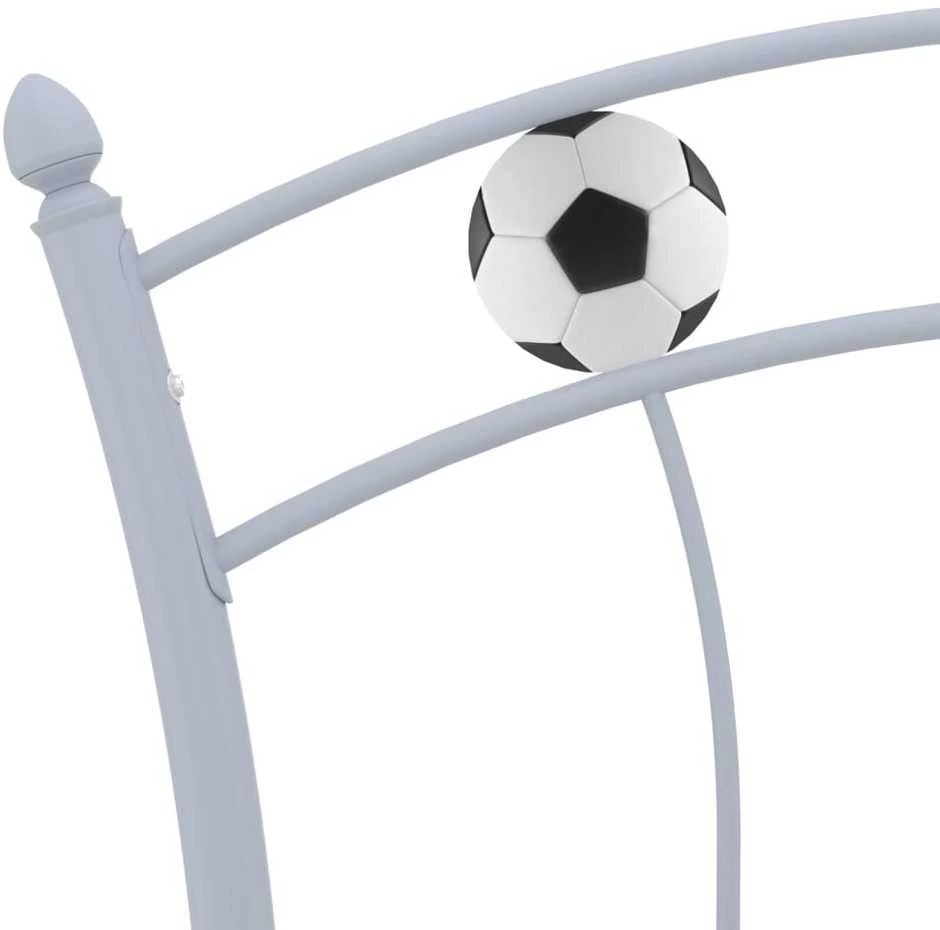 Lovos rėmas, pilkas, 90x200cm, metalas, futbolo dizaino