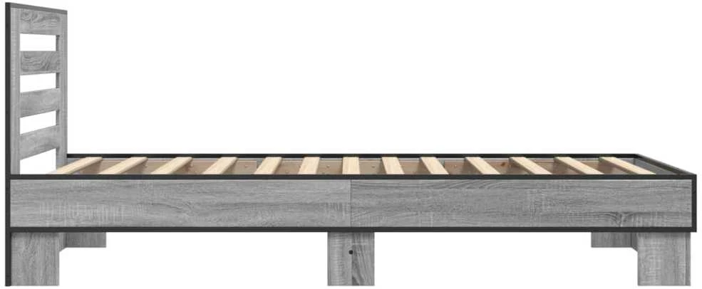Lovos rėmas, pilkas ąžuolo, 100x200cm, apdirbta mediena/metalas