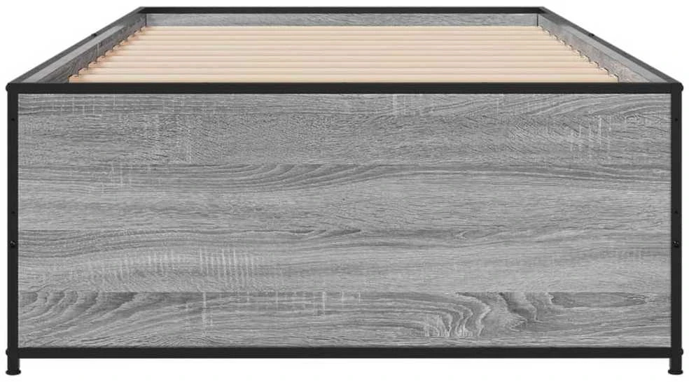 Lovos rėmas, pilkas ąžuolo, 100x200cm, apdirbta mediena/metalas