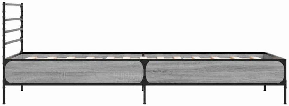 Lovos rėmas, pilkas ąžuolo, 100x200cm, apdirbta mediena/metalas