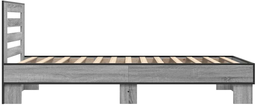 Lovos rėmas, pilkas ąžuolo, 100x200cm, apdirbta mediena/metalas