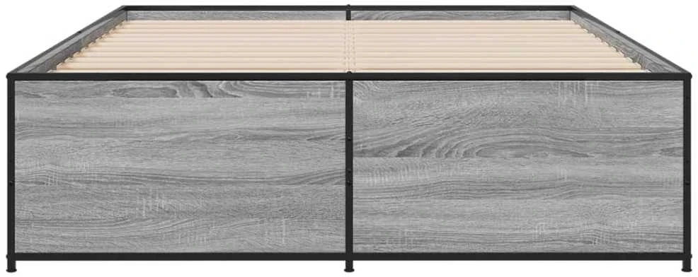 Lovos rėmas, pilkas ąžuolo, 120x200cm, apdirbta mediena/metalas