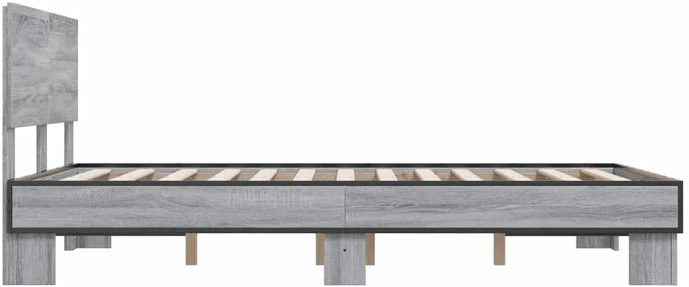 Lovos rėmas, pilkas ąžuolo, 120x200cm, apdirbta mediena/metalas
