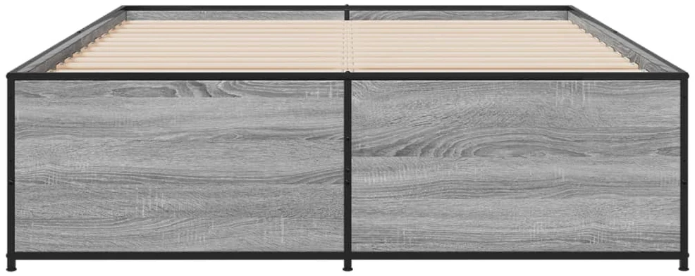 Lovos rėmas, pilkas ąžuolo, 120x200cm, apdirbta mediena/metalas