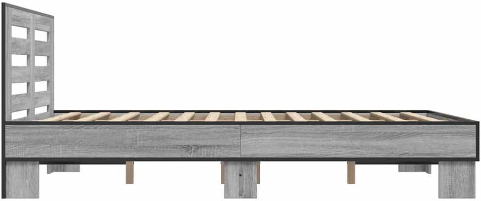 Lovos rėmas, pilkas ąžuolo, 120x200cm, apdirbta mediena/metalas