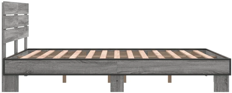 Lovos rėmas, pilkas ąžuolo, 120x200cm, apdirbta mediena/metalas