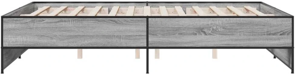 Lovos rėmas, pilkas ąžuolo, 140x200cm, apdirbta mediena/metalas