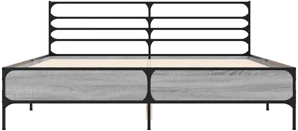 Lovos rėmas, pilkas ąžuolo, 150x200cm, apdirbta mediena/metalas