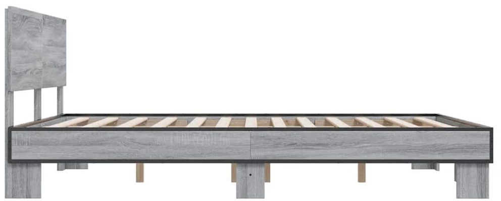 Lovos rėmas, pilkas ąžuolo, 150x200cm, apdirbta mediena/metalas