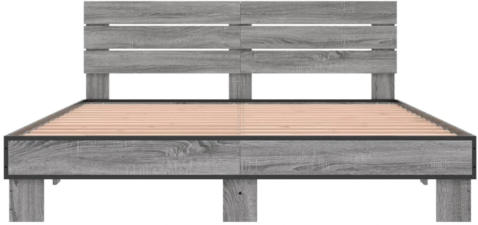 Lovos rėmas, pilkas ąžuolo, 150x200cm, apdirbta mediena/metalas