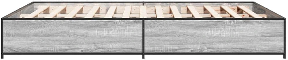 Lovos rėmas, pilkas ąžuolo, 150x200cm, apdirbta mediena/metalas