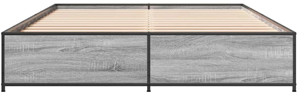 Lovos rėmas, pilkas ąžuolo, 150x200cm, apdirbta mediena/metalas