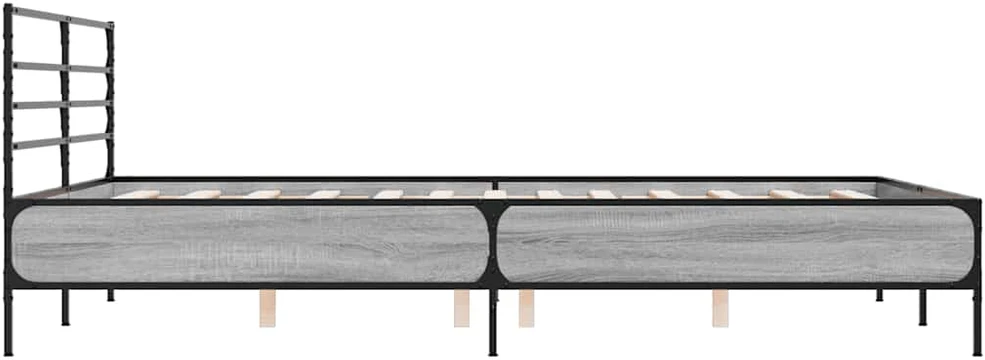 Lovos rėmas, pilkas ąžuolo, 150x200cm, apdirbta mediena/metalas