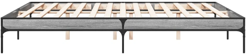 Lovos rėmas, pilkas ąžuolo, 200x200cm, apdirbta mediena/metalas