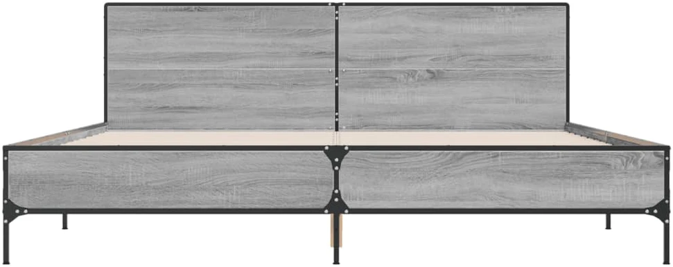 Lovos rėmas, pilkas ąžuolo, 200x200cm, apdirbta mediena/metalas