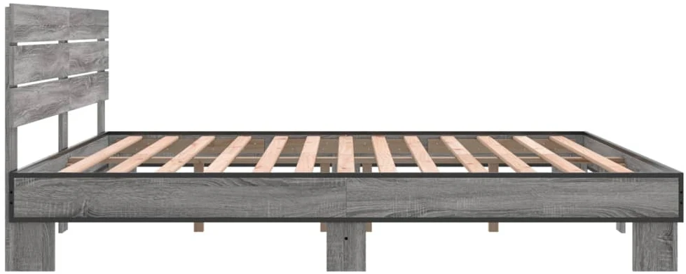 Lovos rėmas, pilkas ąžuolo, 200x200cm, apdirbta mediena/metalas