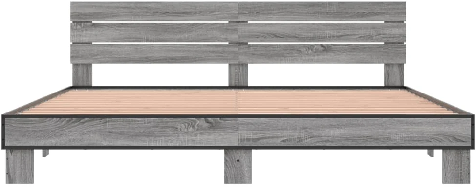Lovos rėmas, pilkas ąžuolo, 200x200cm, apdirbta mediena/metalas