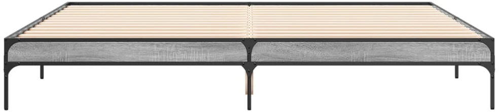 Lovos rėmas, pilkas ąžuolo, 200x200cm, apdirbta mediena/metalas