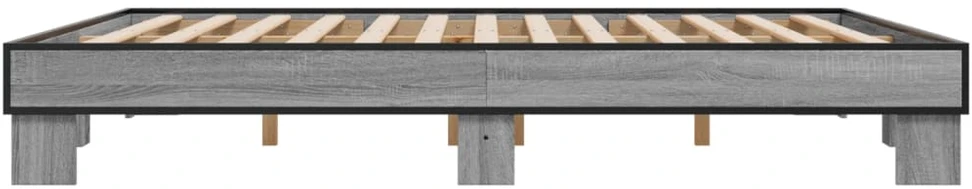 Lovos rėmas, pilkas ąžuolo, 200x200cm, apdirbta mediena/metalas