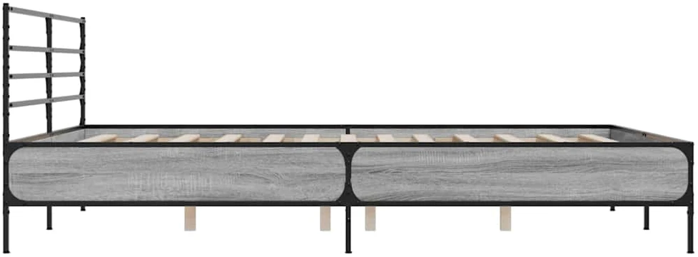 Lovos rėmas, pilkas ąžuolo, 200x200cm, apdirbta mediena/metalas