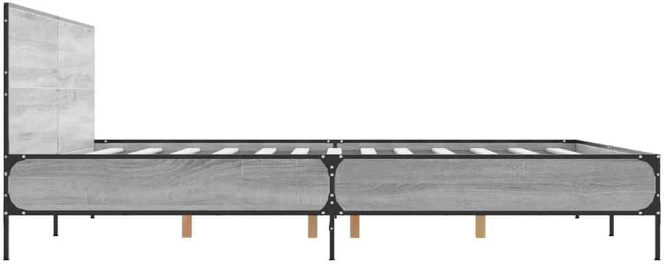 Lovos rėmas, pilkas ąžuolo, 200x200cm, apdirbta mediena/metalas